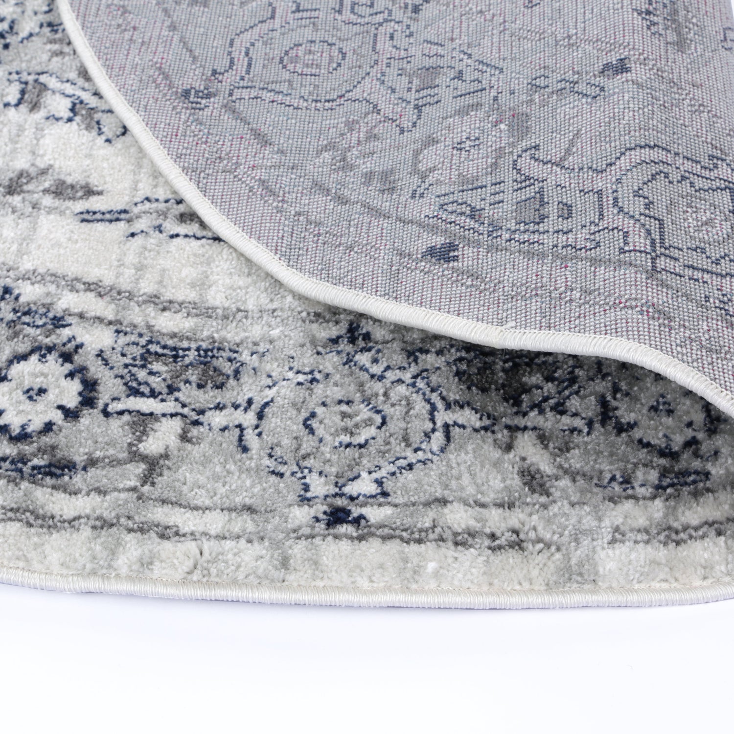 Ligures Grey White Rug