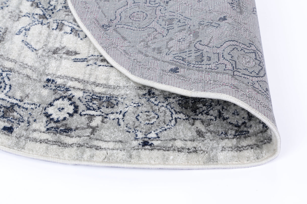 Ligures Grey White Rug
