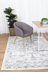 Ligures Grey White Rug