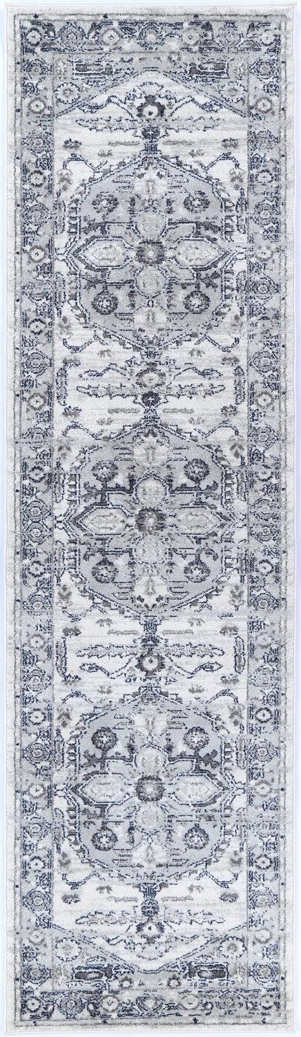 Ligures Grey White Rug