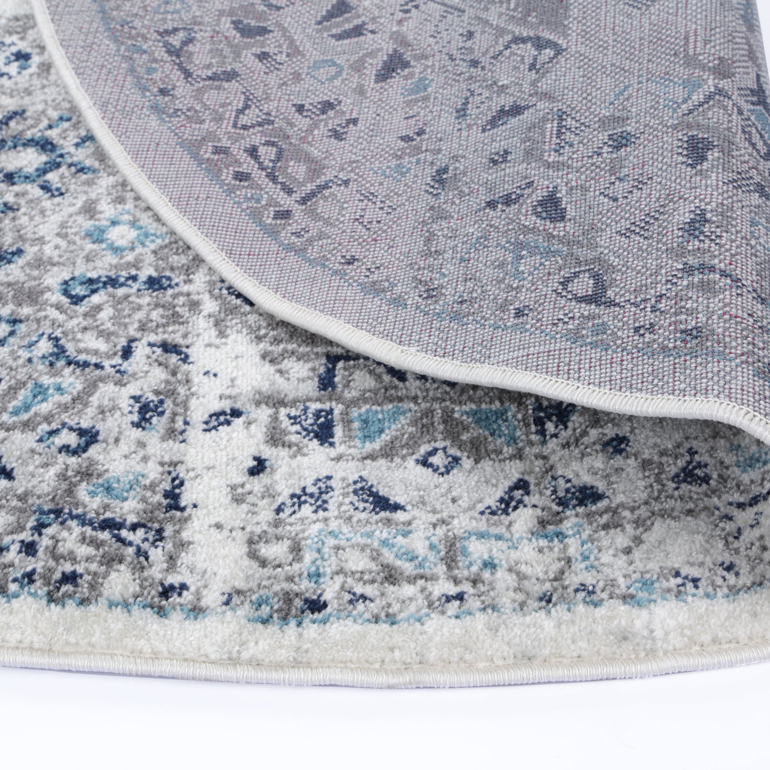Ligures  Cream Blue Traditional Rug