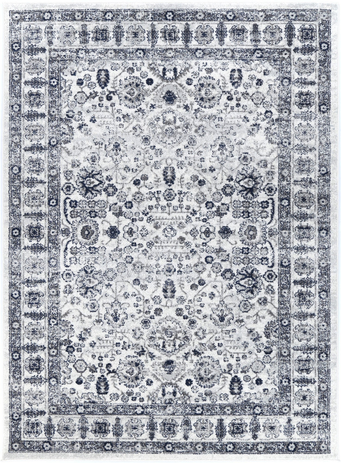 Ligures  Navy Cream Traditional Rug