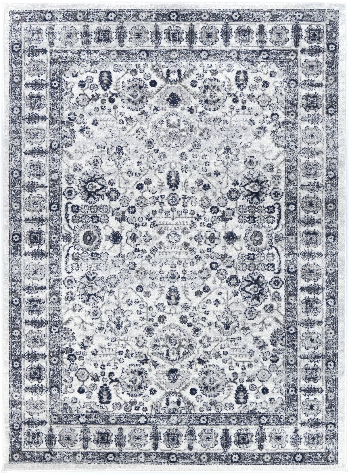 Ligures  Navy Cream Traditional Rug
