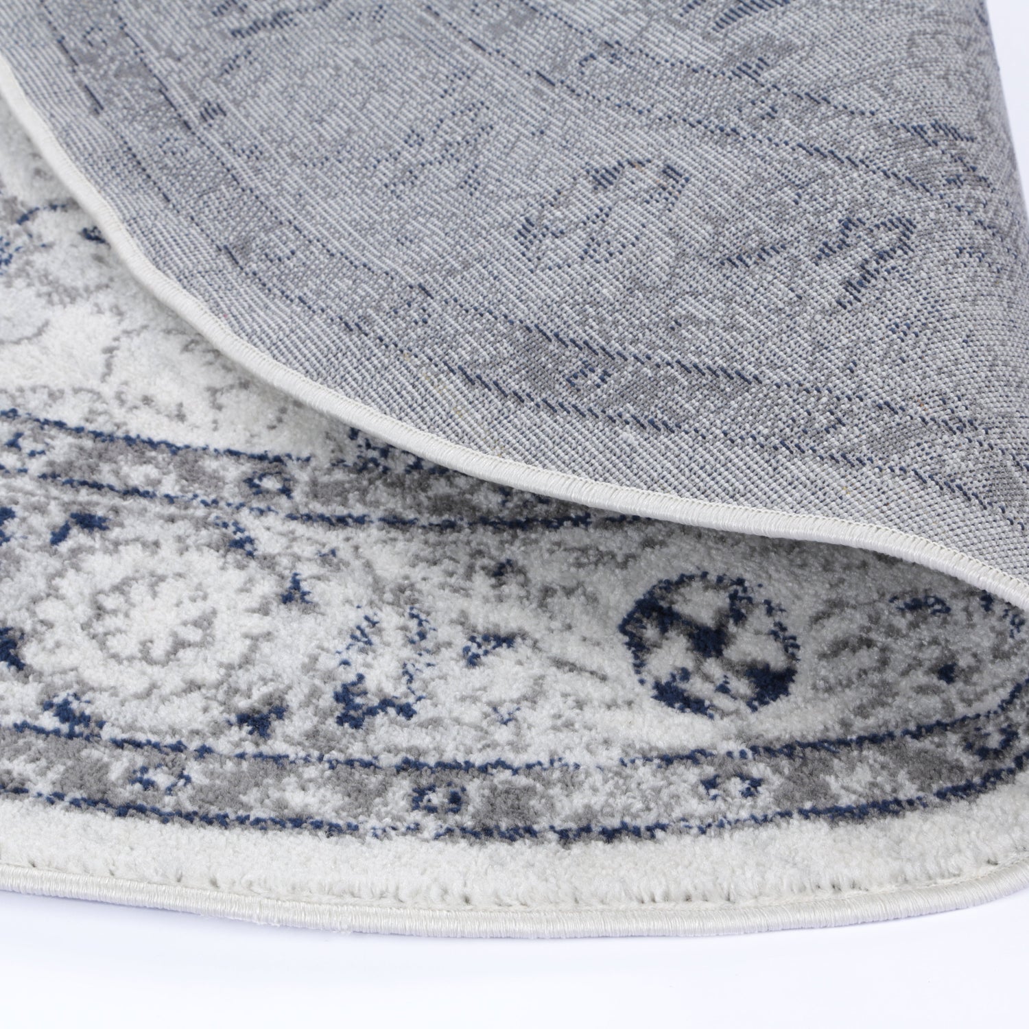 Ligures  Navy Cream Traditional Rug