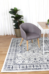 Ligures  Navy Cream Traditional Rug