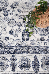 Ligures  Navy Cream Traditional Rug