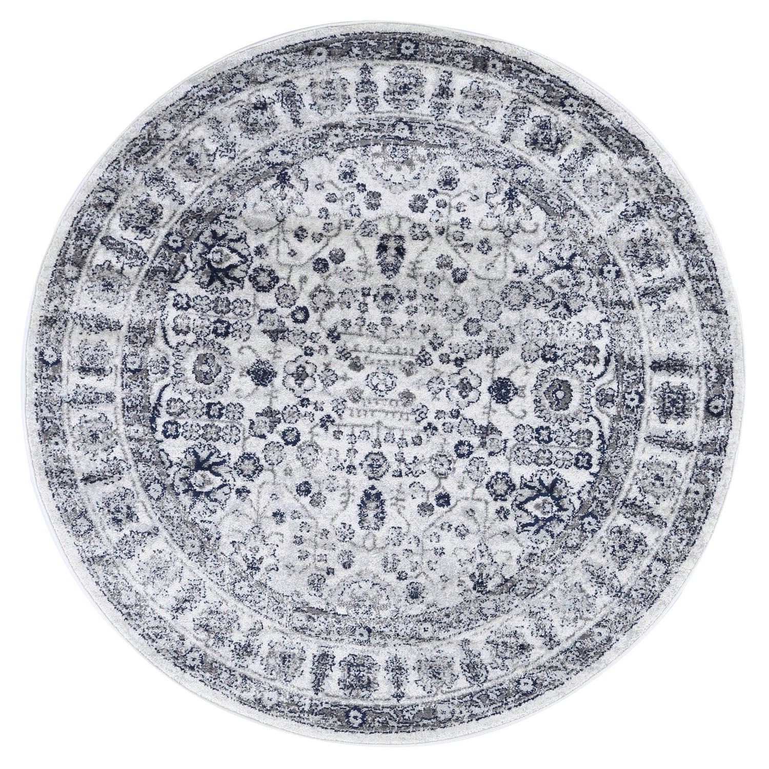 Ligures  Navy Cream Traditional Rug