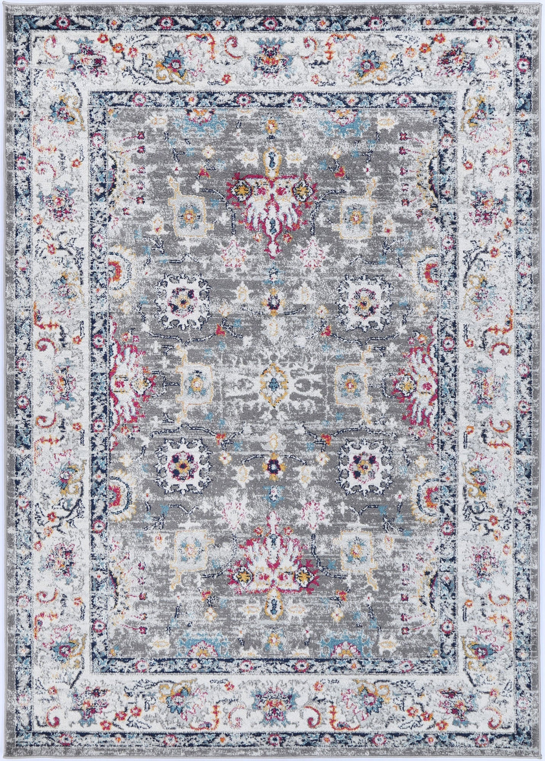 Ligures  Grey Multi Traditional Rug