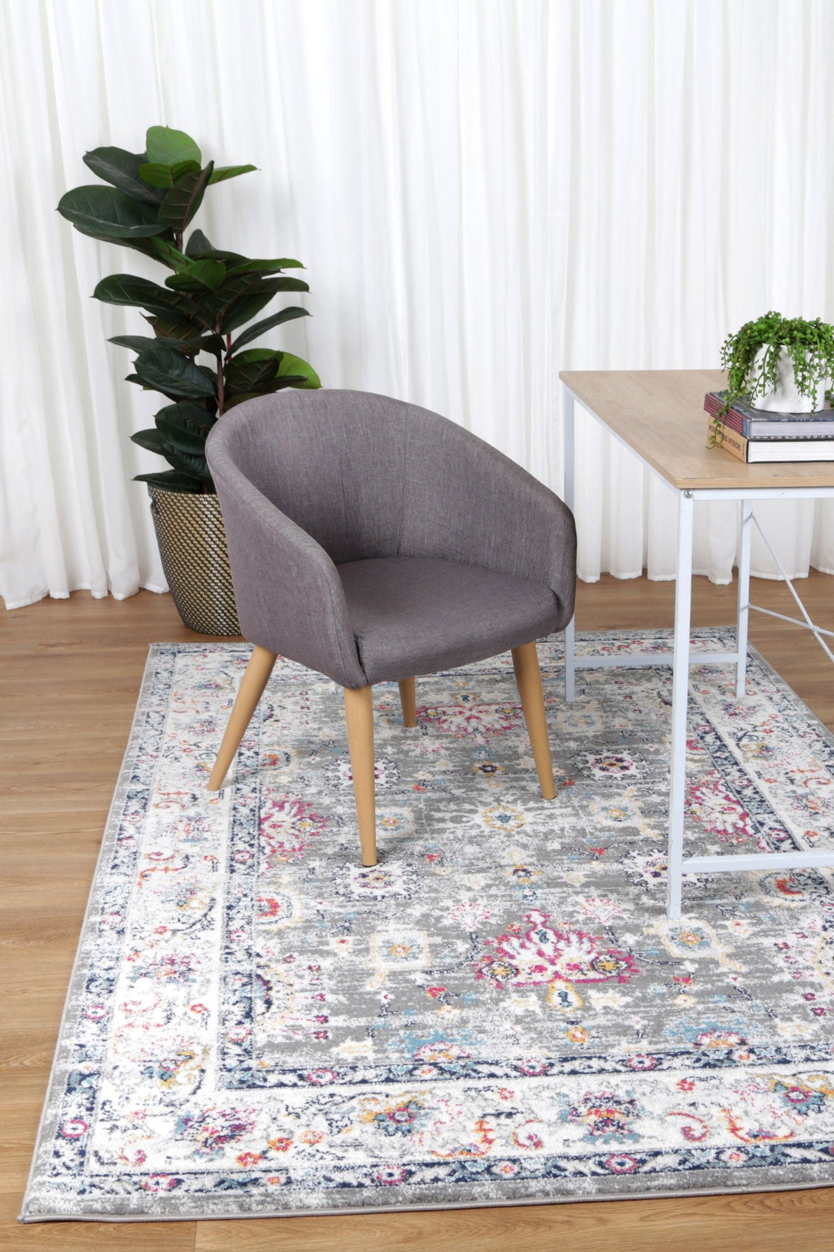 Ligures  Grey Multi Traditional Rug