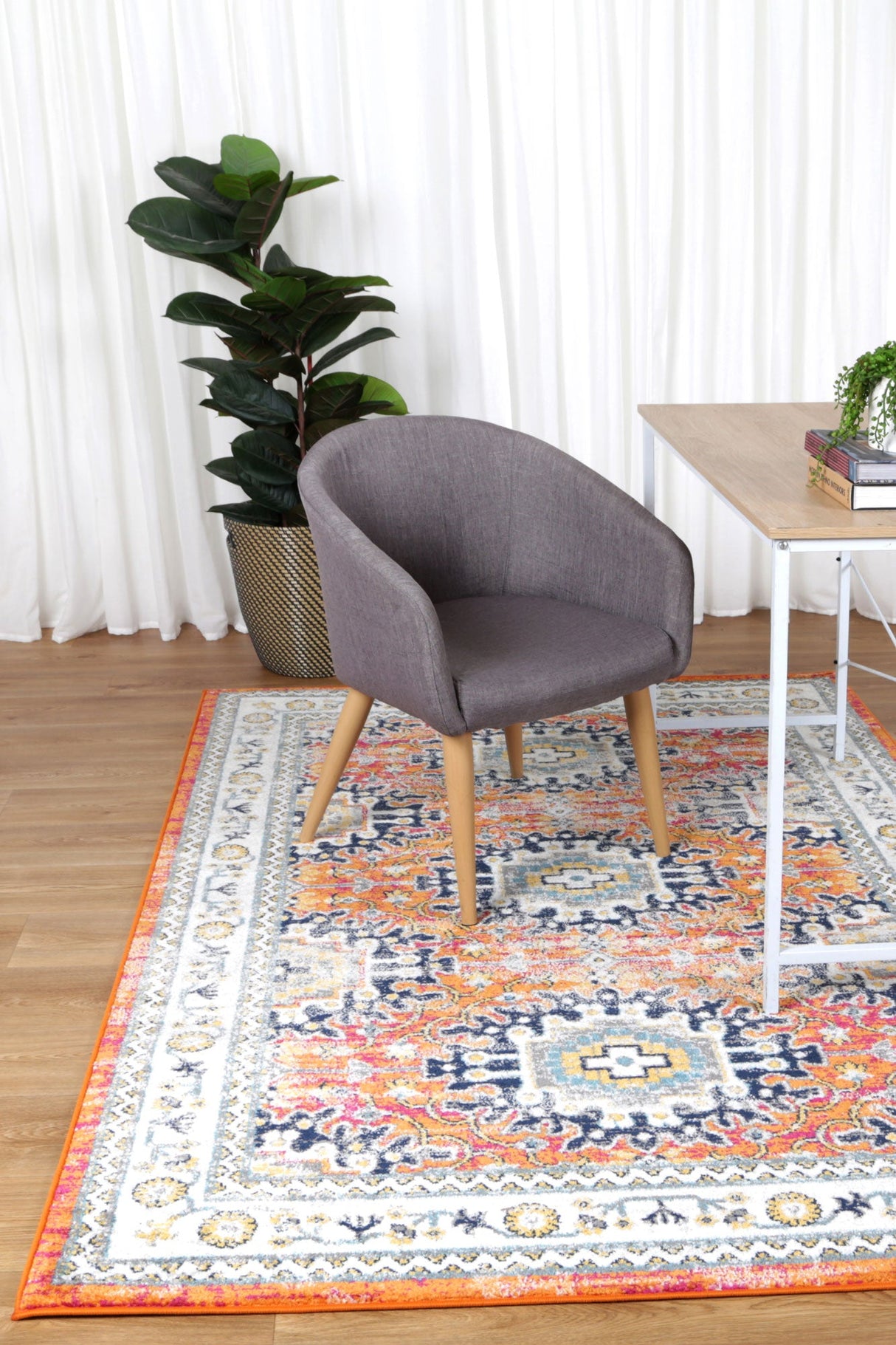 Ligures  Rust Multi Traditional Rug