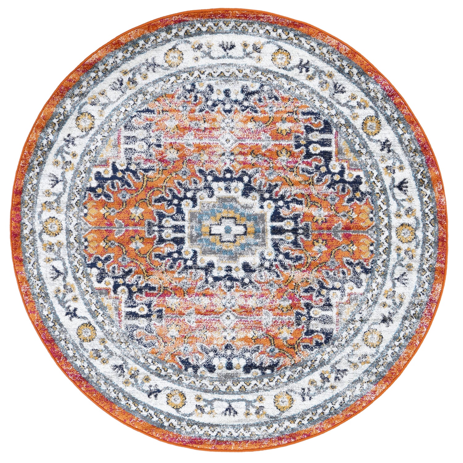Ligures  Rust Multi Traditional Rug