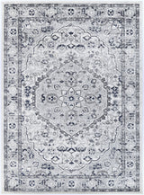 Ligures  Cream Navy Floral Rug
