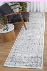 Ligures  Cream Navy Floral Rug