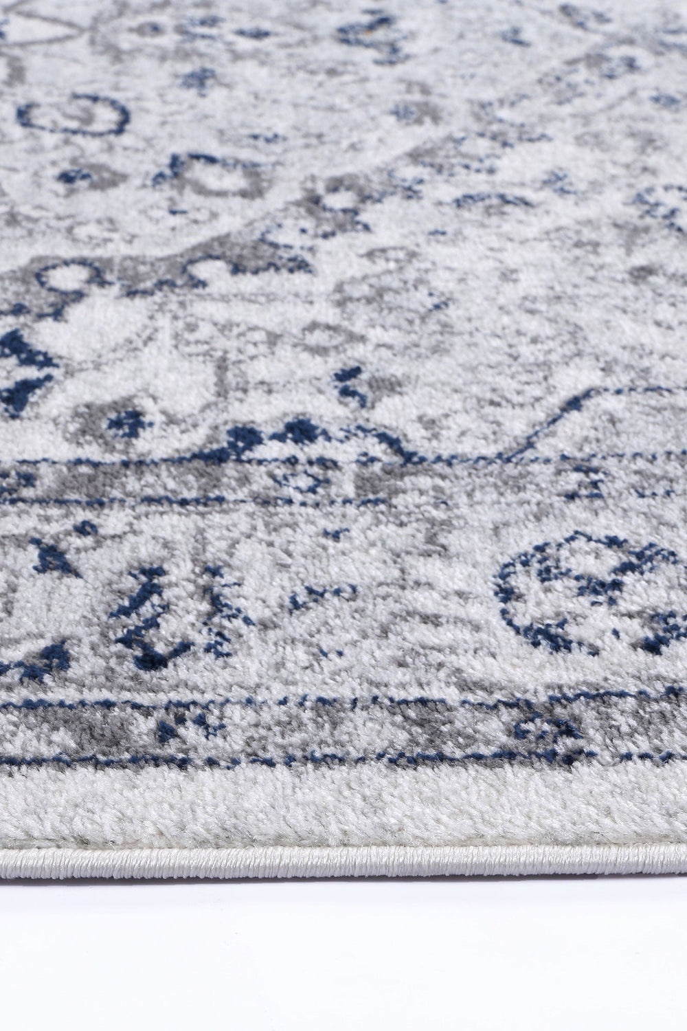 Ligures  Cream Navy Floral Rug