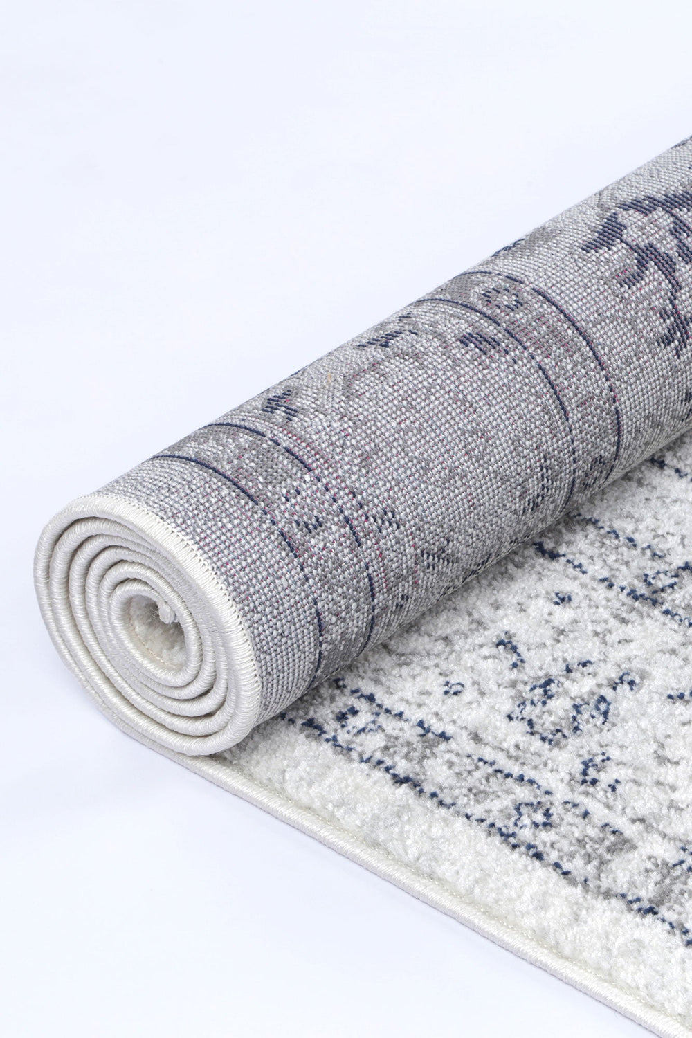Ligures  Cream Navy Floral Rug
