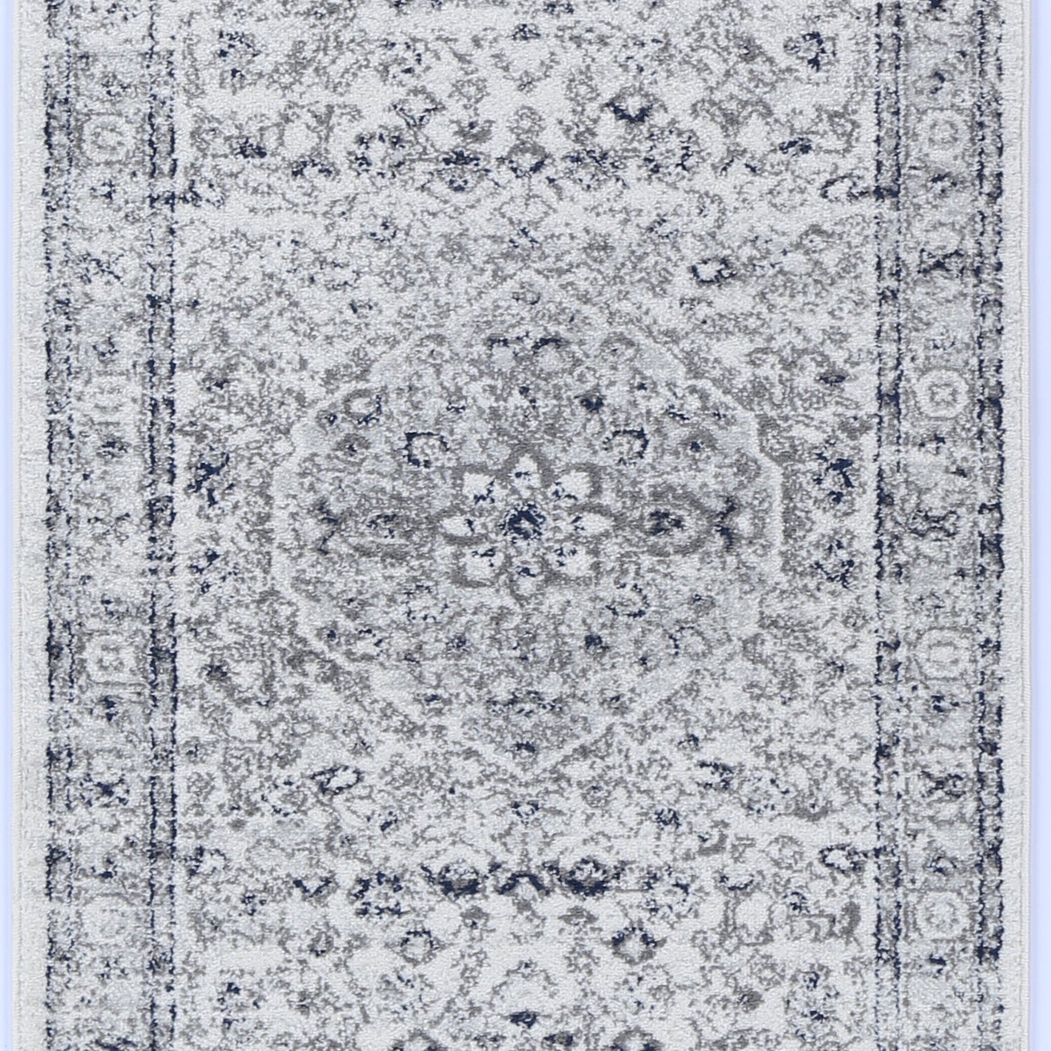Ligures  Cream Navy Floral Rug