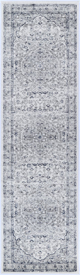 Ligures  Cream Navy Floral Rug