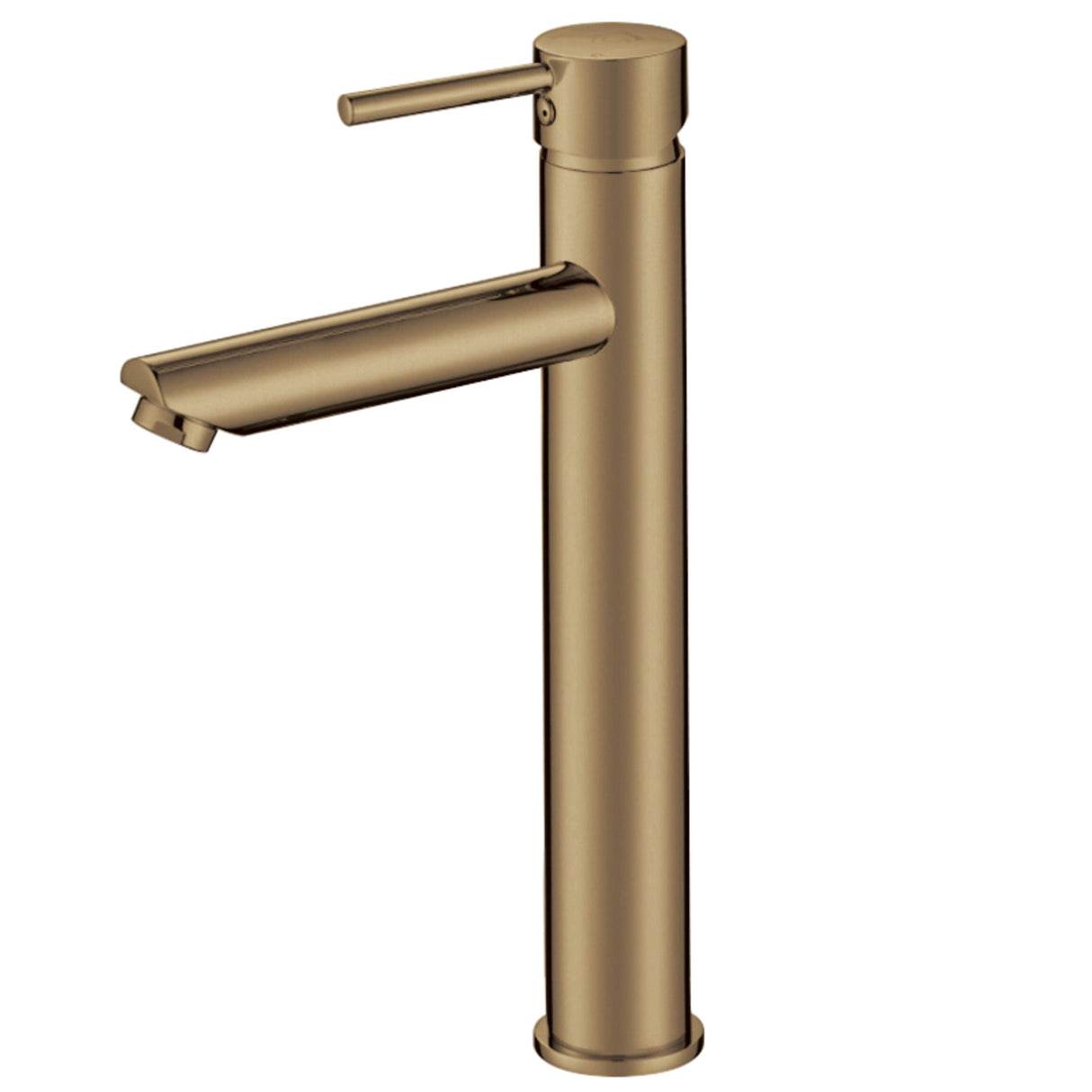 Pentro Round Tall Basin Mixer - Brushed Brass