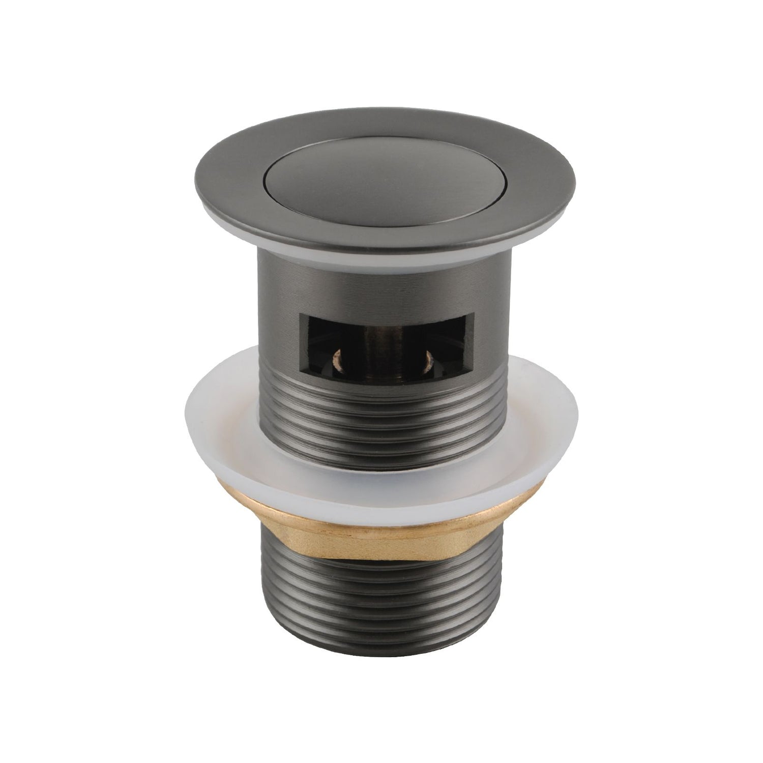 Pop Up Waste With Overflow - Brushed Gun Metal