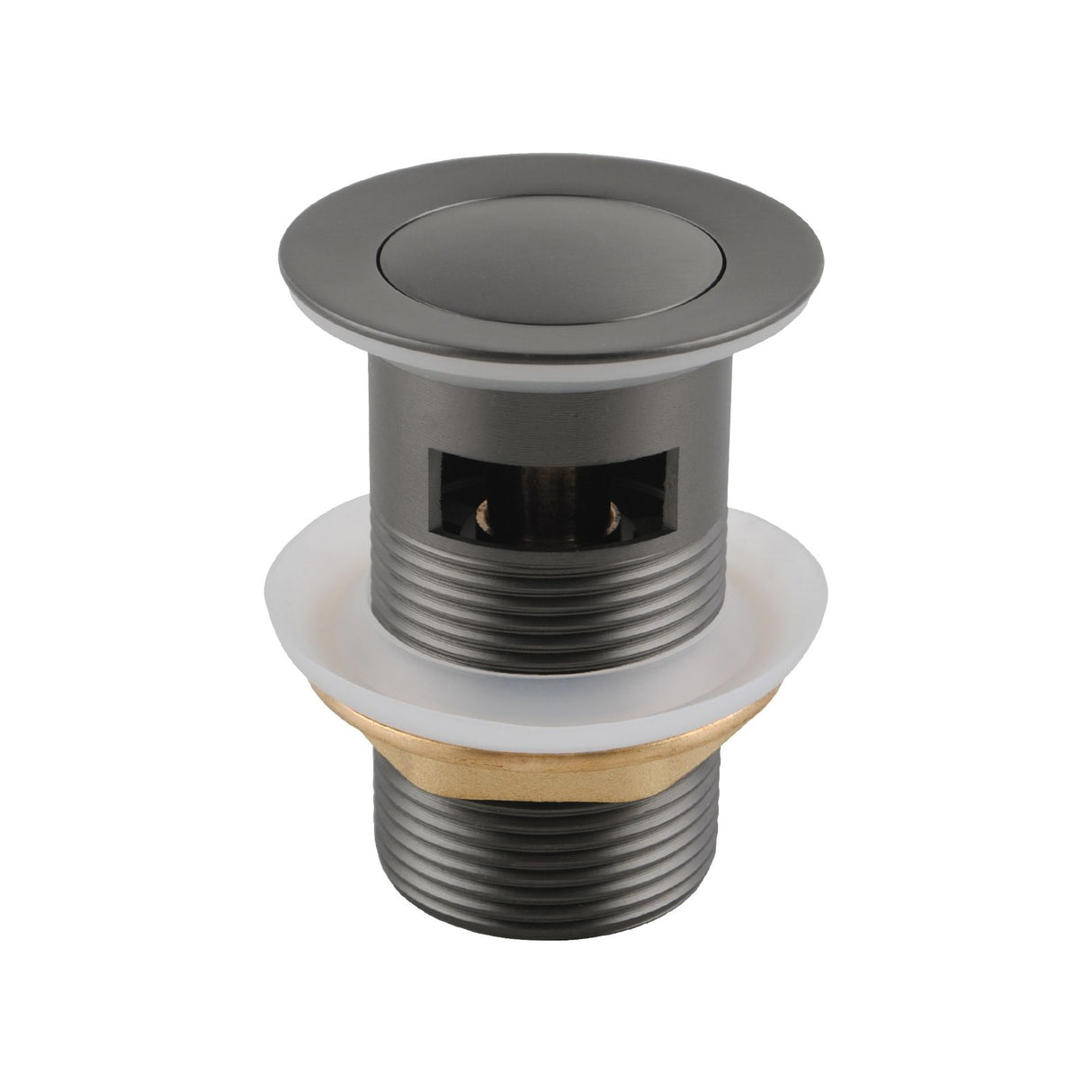 Pop Up Waste With Overflow - Brushed Gun Metal