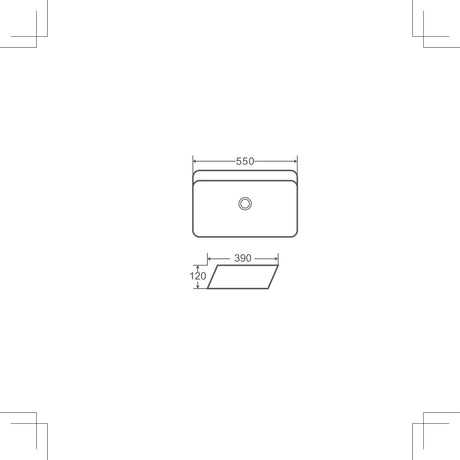 Above Counter Rectangular Basin 550x390mm