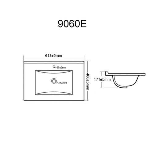 STELLA PVC Wall Hung Vanity 600mm