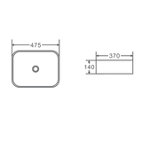 QTRO 48 Above Counter Basin (Rectangle: 475x370x140)