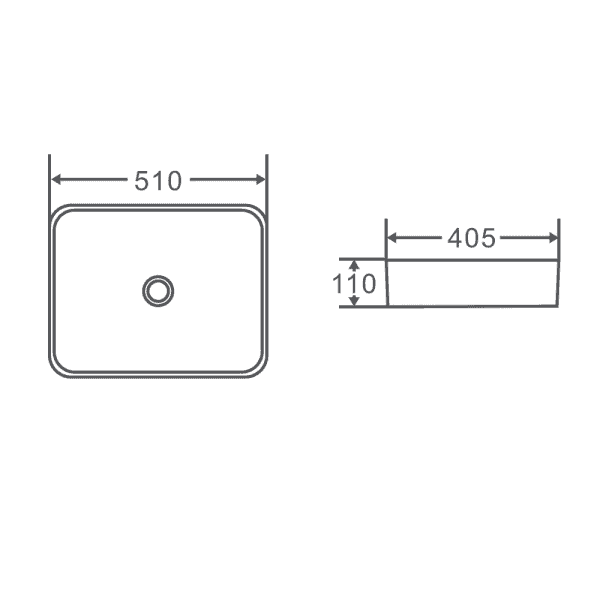 QTRO Above Counter Basin (Rectangle:510x405x110)