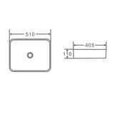 QTRO Above Counter Basin (Rectangle:510x405x110)