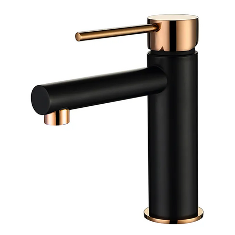 ROUL Basin Mixer - Black & Rose Gold