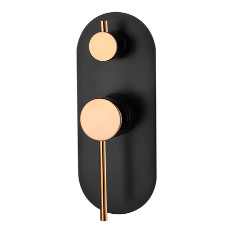 ROUL Shower/Wall Mixer with Diverter - Black & Rose Gold