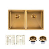 AQU Brushed Brass Kitchen Sink set (820x457x230)
