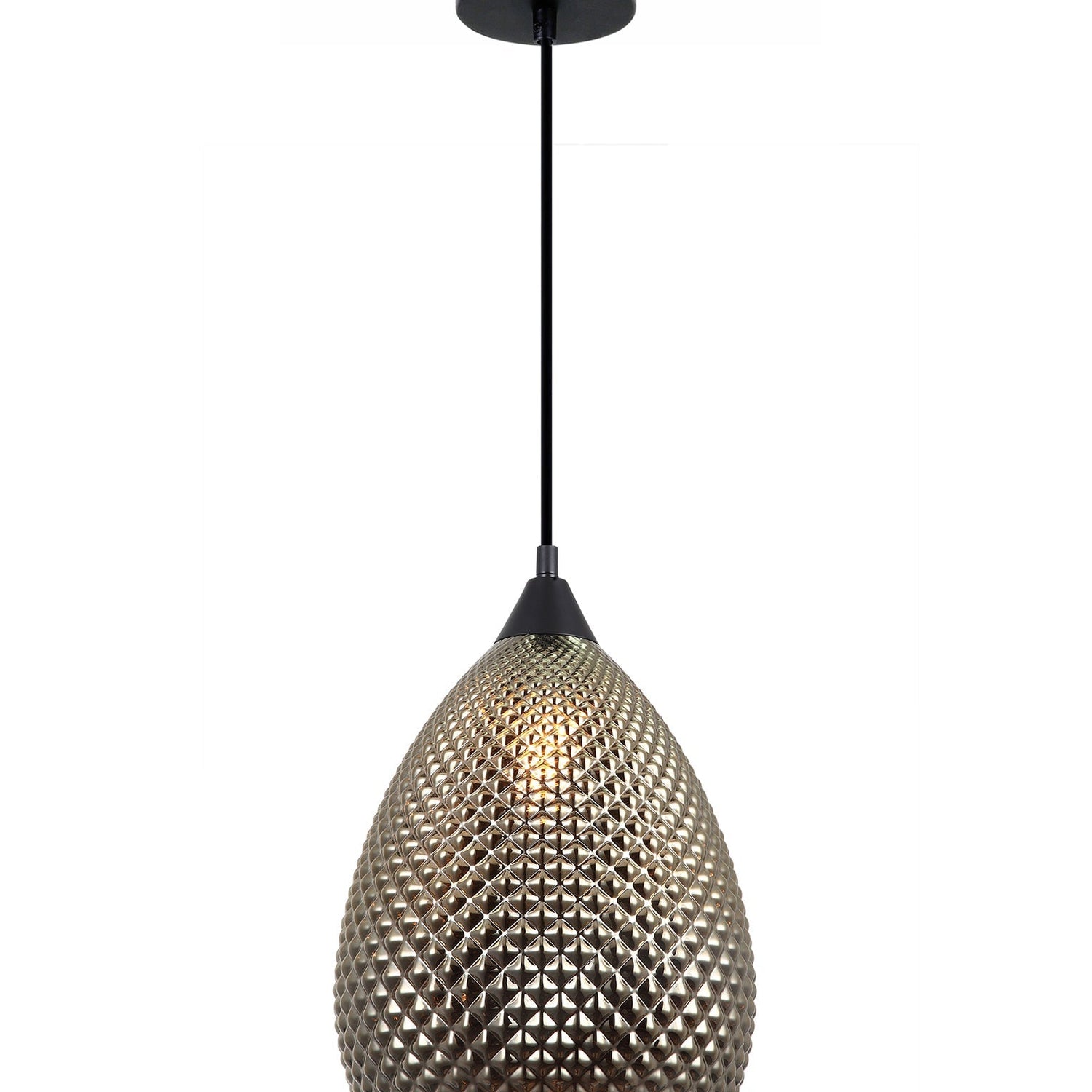 RICTUS: Bohemian Glass with Quadrilateral Segments Ellipse Shape Pendant Lights