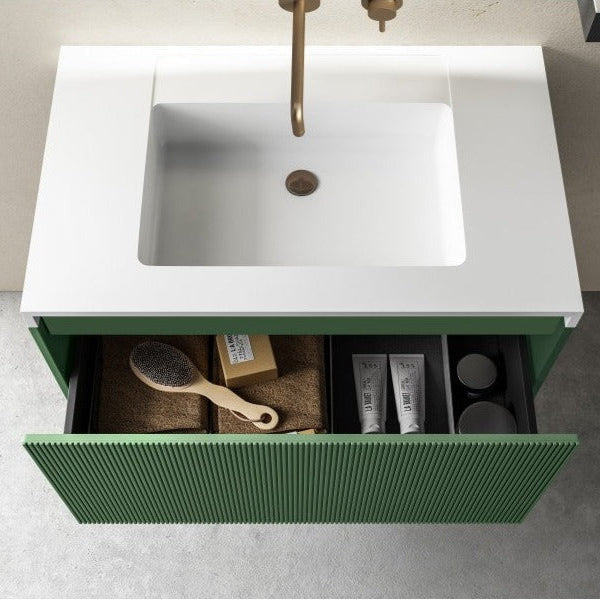 RIMINI Wall-Hung Vanity 800mm Rain Forest Green
