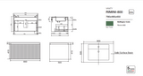 RIMINI Wall-Hung Vanity 800mm  drawing