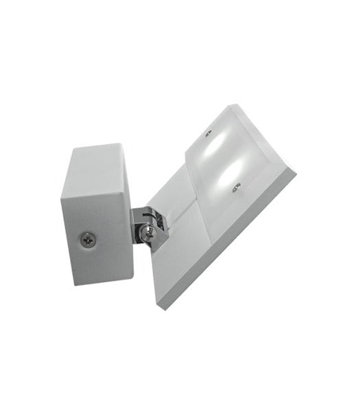 RIO: LED Interior Matte White Rectangular Up Light 90?? Adjustable Wall Light