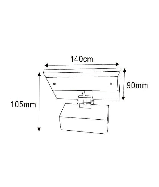 RIO: LED Interior Matte White Rectangular Up Light 90?? Adjustable Wall Light