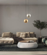 ROCHE: Interior Wine Glass Shape Matt Gold / Chrome Glass Pendant Lights