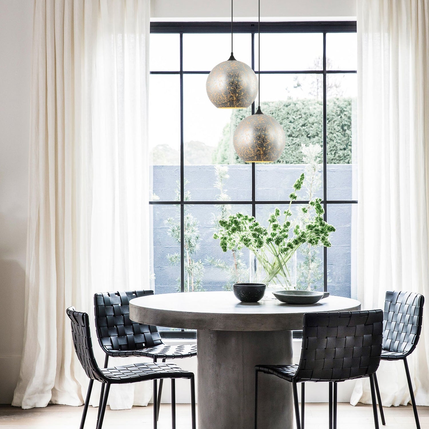 ROCHE: Interior Wine Glass Shape Matt Gold / Chrome Glass Pendant Lights