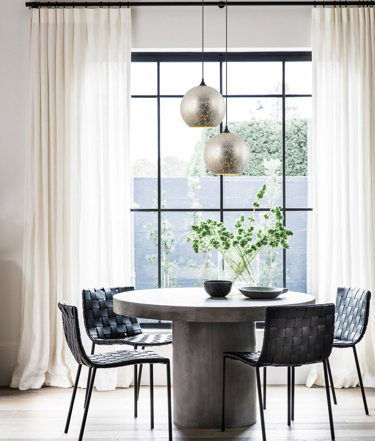 ROCHE: Interior Wine Glass Shape Matt Gold / Chrome Glass Pendant Lights