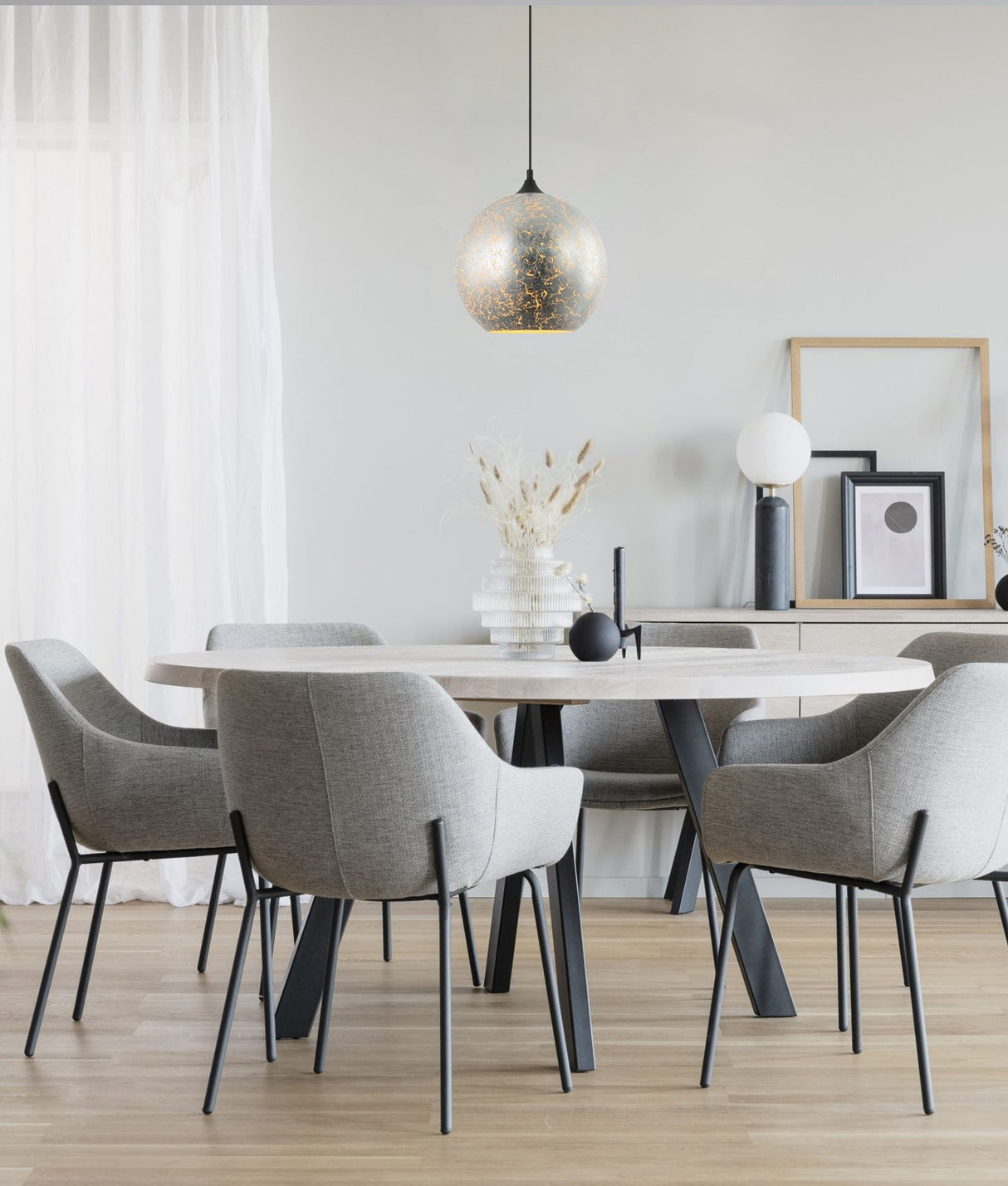 ROCHE: Interior Wine Glass Shape Matt Gold / Chrome Glass Pendant Lights