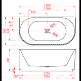 ROMA_Back_To_Wall_Bathtub_1500_drawing