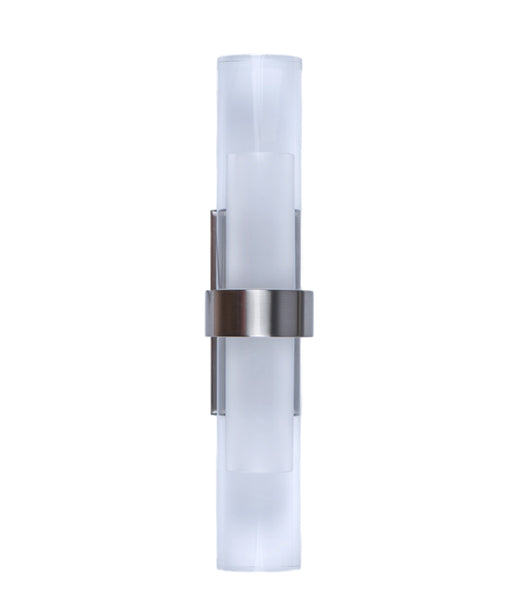 ROME: LED Interior Satin Chrome Tubular Up/Down Wall Light