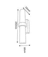 ROME: LED Interior Satin Chrome Tubular Up/Down Wall Light