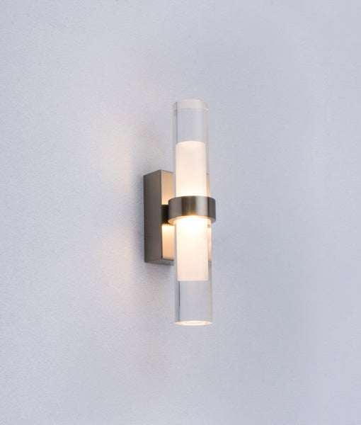 ROME: LED Interior Satin Chrome Tubular Up/Down Wall Light