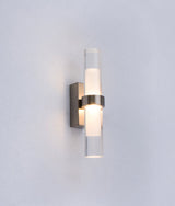 ROME: LED Interior Satin Chrome Tubular Up/Down Wall Light