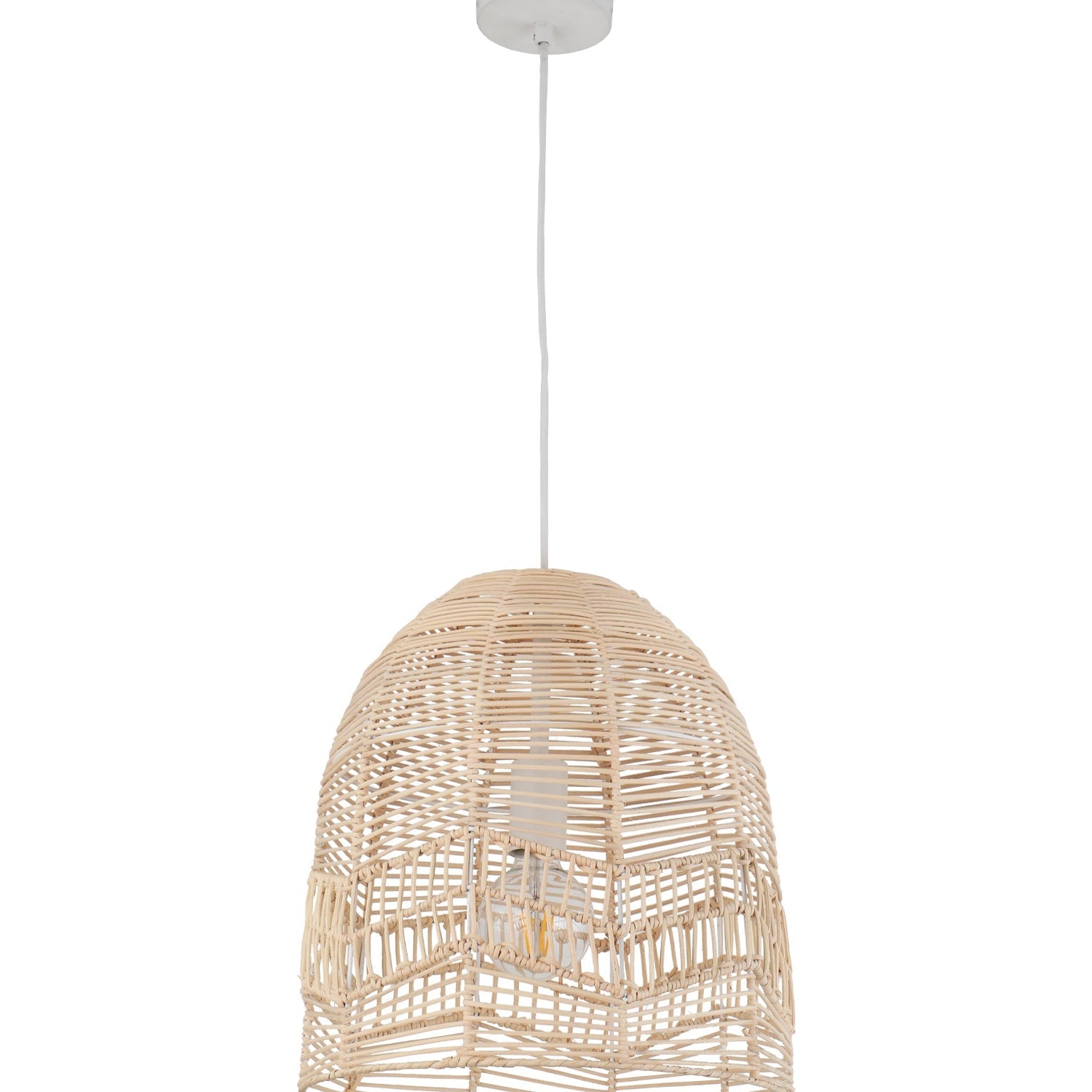 ROTA: Bohemian Interior Natural Rattan Ellipse Pendant Light