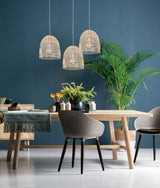ROTA: Bohemian Interior Natural Rattan Ellipse Pendant Light