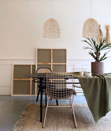 ROTA: Bohemian Interior Natural Rattan Ellipse Pendant Light