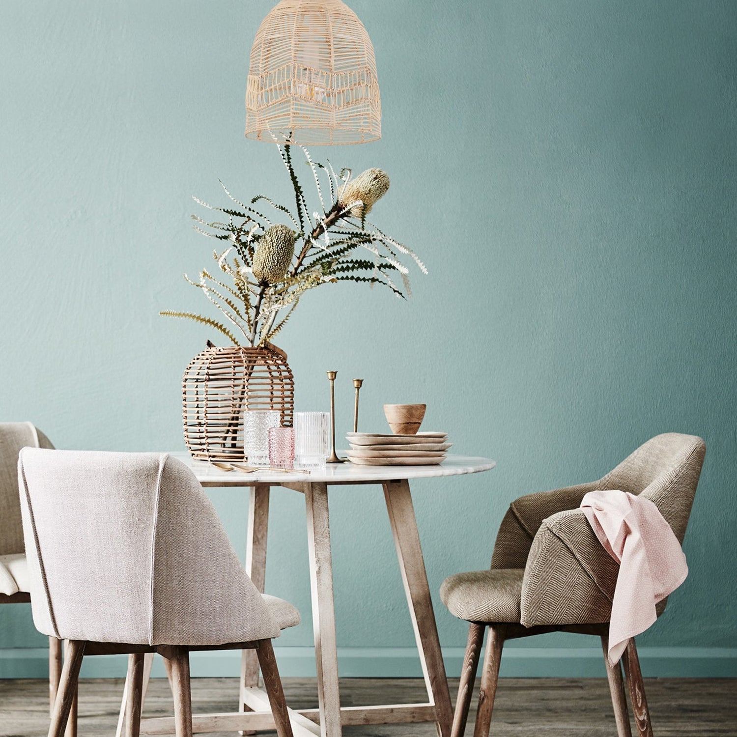ROTA: Bohemian Interior Natural Rattan Ellipse Pendant Light